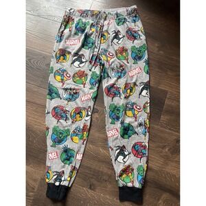Marvel Pajama Pants Men's Medium Grey Comic Characters Sleep Lounge Bottoms